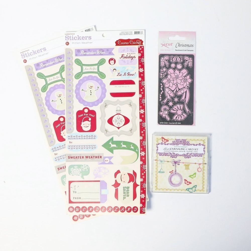 Set of scrapbooking materials new Christmas Winter cut outs Xcut cards paper